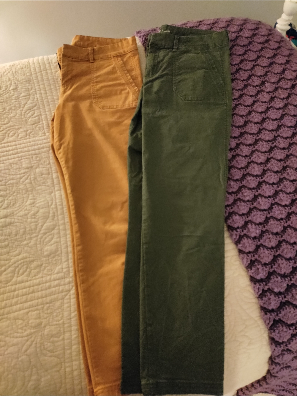 Old Navy Pixie Pants in Mustard and Olive